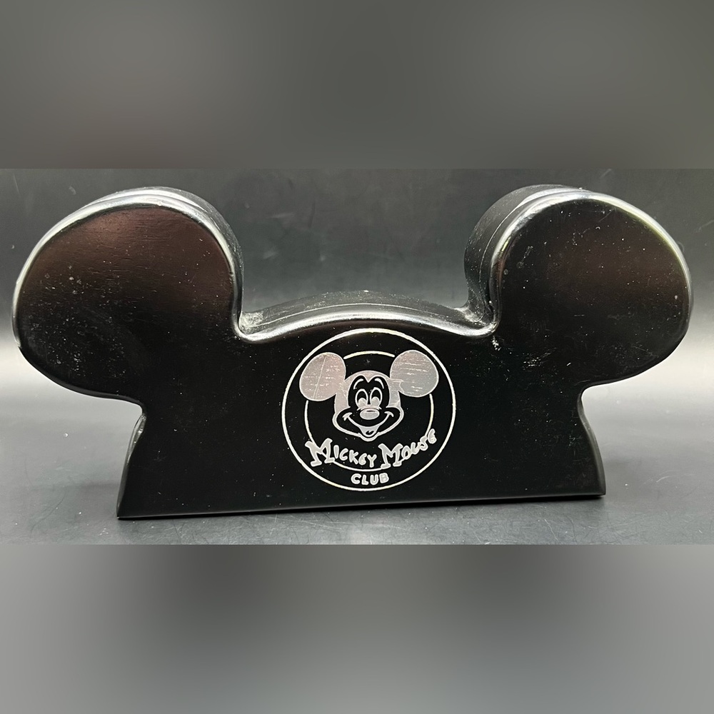 Mickey Mouse Club-Wood Black Watch BOX ONLY. Surface scratches. NO WATCH